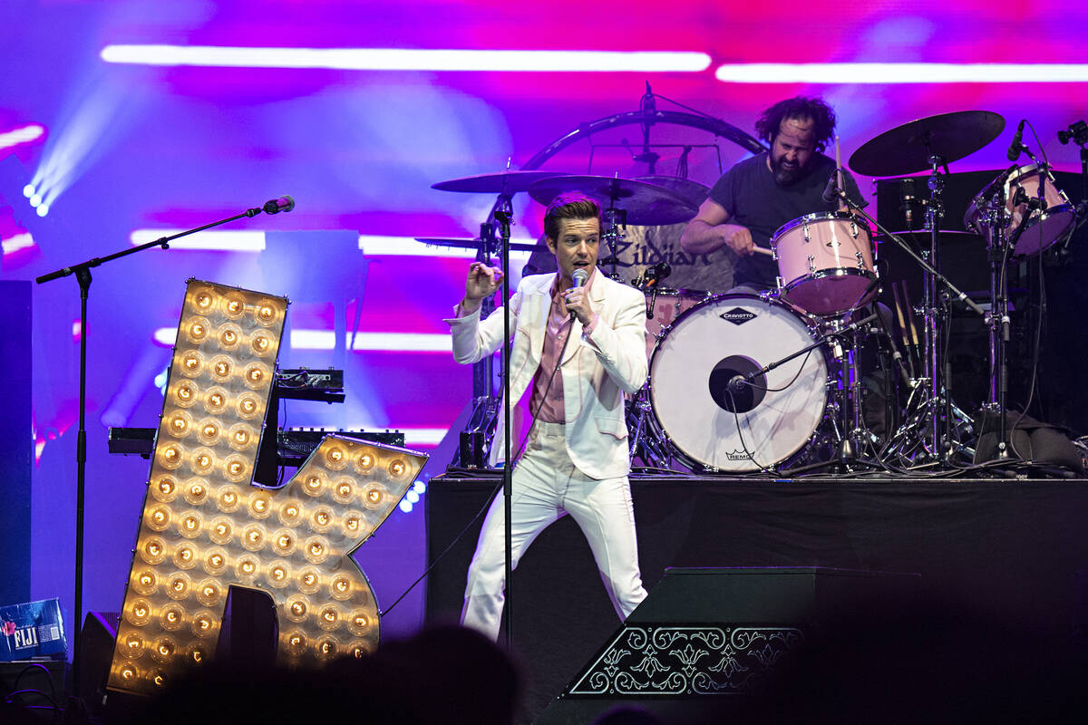 Brandon Flowers of The Killers seen at KAABOO Texas at AT&T Stadium on Friday, May 10, 2019 ...