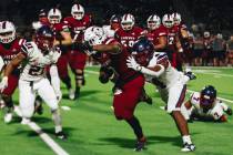 Liberty wide receiver Jayden Robertson (7) runs with the ball during an Island Classic game aga ...