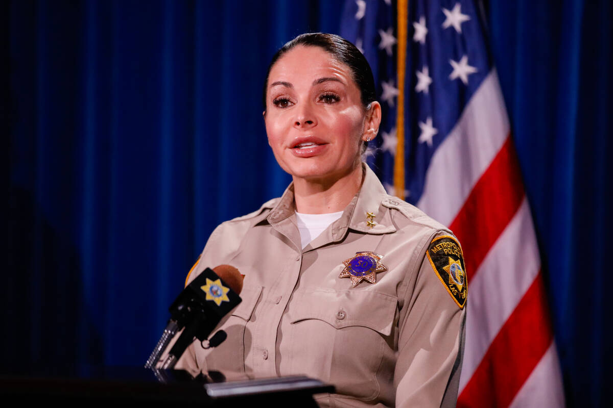 Assistant Sheriff Sasha Larkin briefs the media on a police shooting that took place on Friday, ...