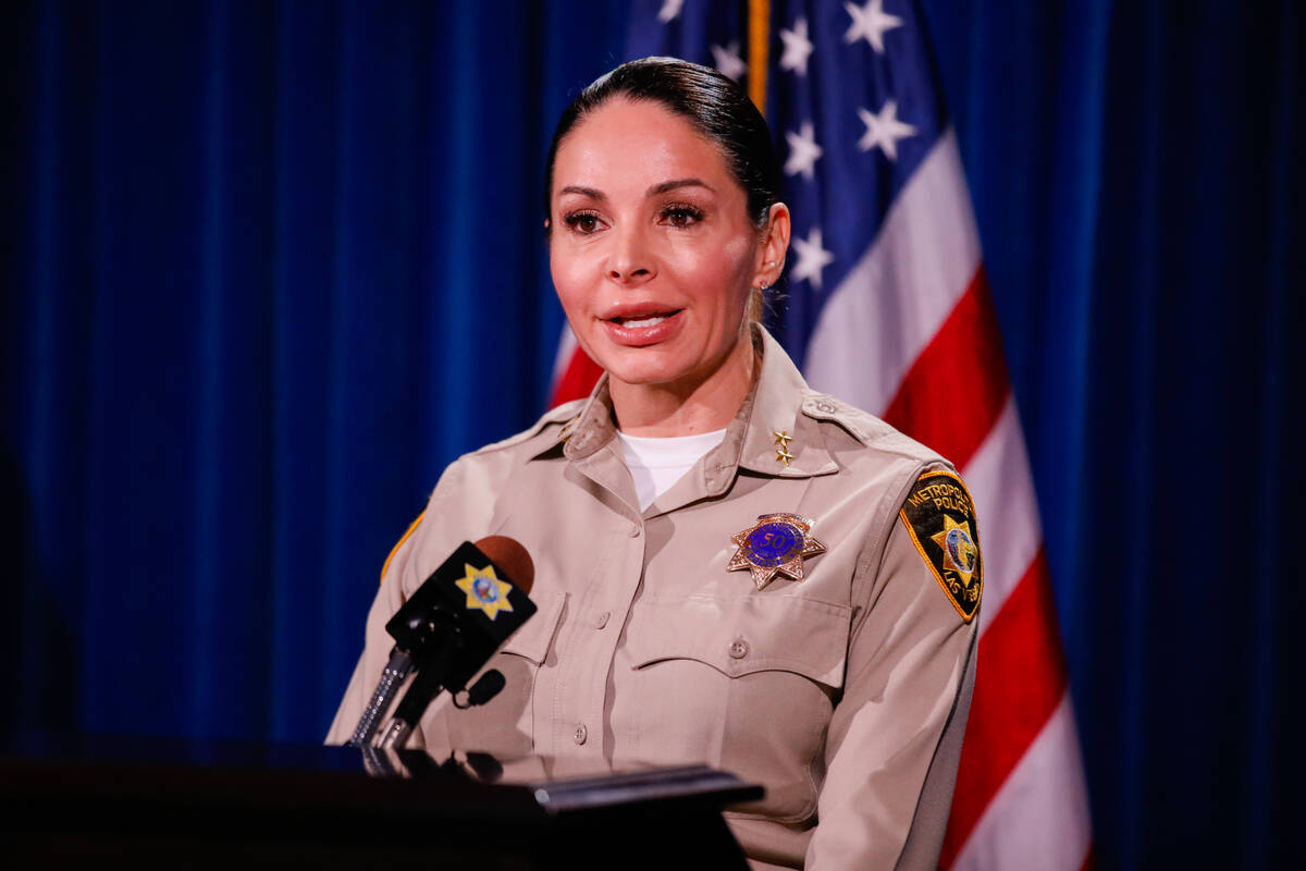 Assistant Sheriff Sasha Larkin briefs the media on a police shooting that took place on Friday, ...