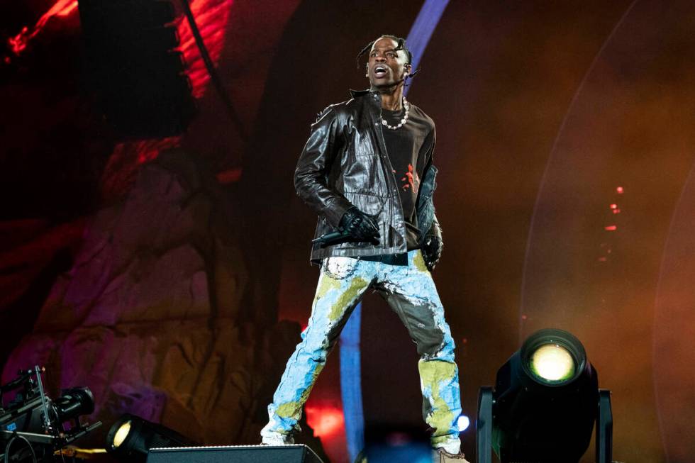 Travis Scott performs at Day 1 of the Astroworld Music Festival at NRG Park on Friday, Nov. 5, ...