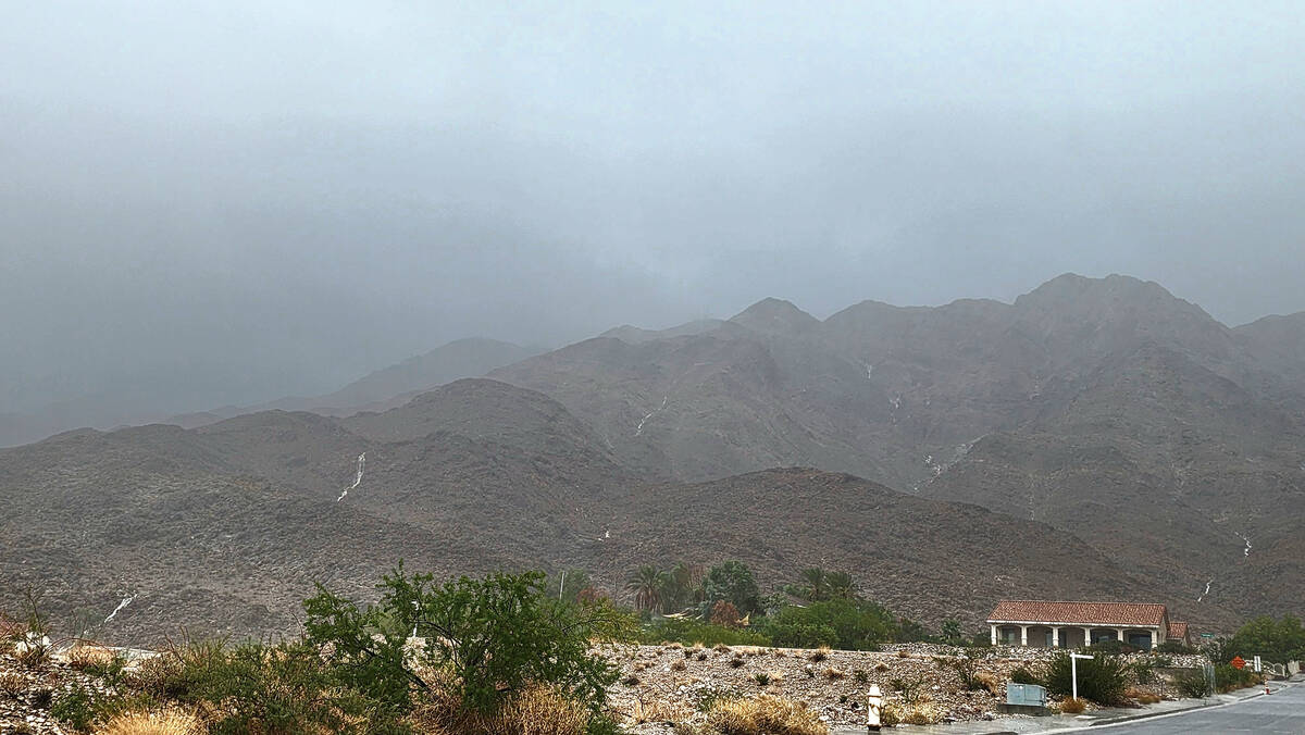 Waterfalls on Frenchman Mountain on the east side of the Las Vegas Valley on Friday, Sept. 1, 2 ...