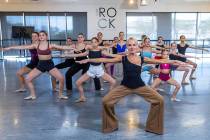 Quinn Callahan with the Rock Center for Dance leads her students on a routine during class on T ...