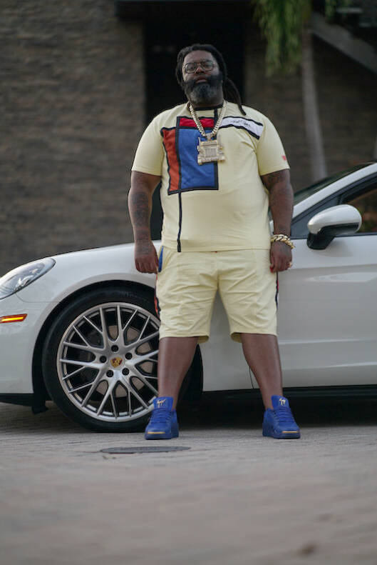 Patrick Earl Williams, a rapper known as "BigRigBaby," is seen in a photo from his website that ...