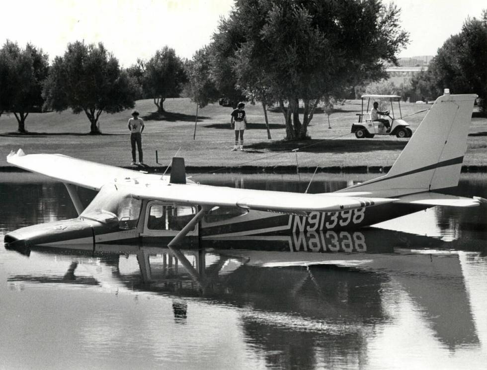 FBI plane goes down at the Las Vegas Country Club. (Wayne Kodey/Las Vegas Review-Journal )