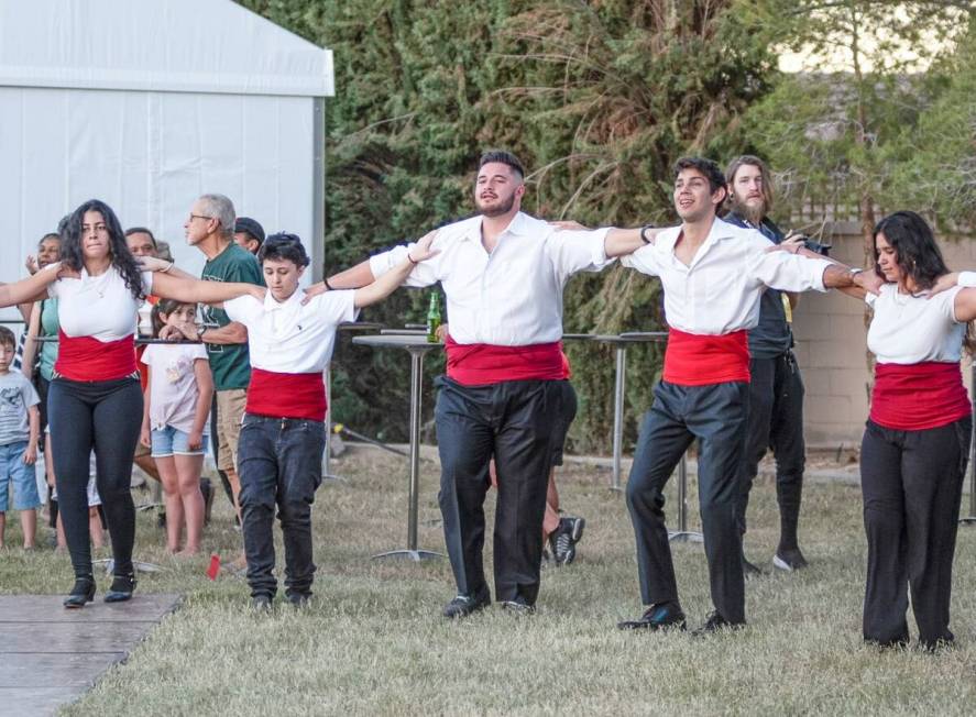 Greek dancing at the 2022 Las Vegas Greek Fest at St. John the Baptist Greek Orthodox Church. T ...