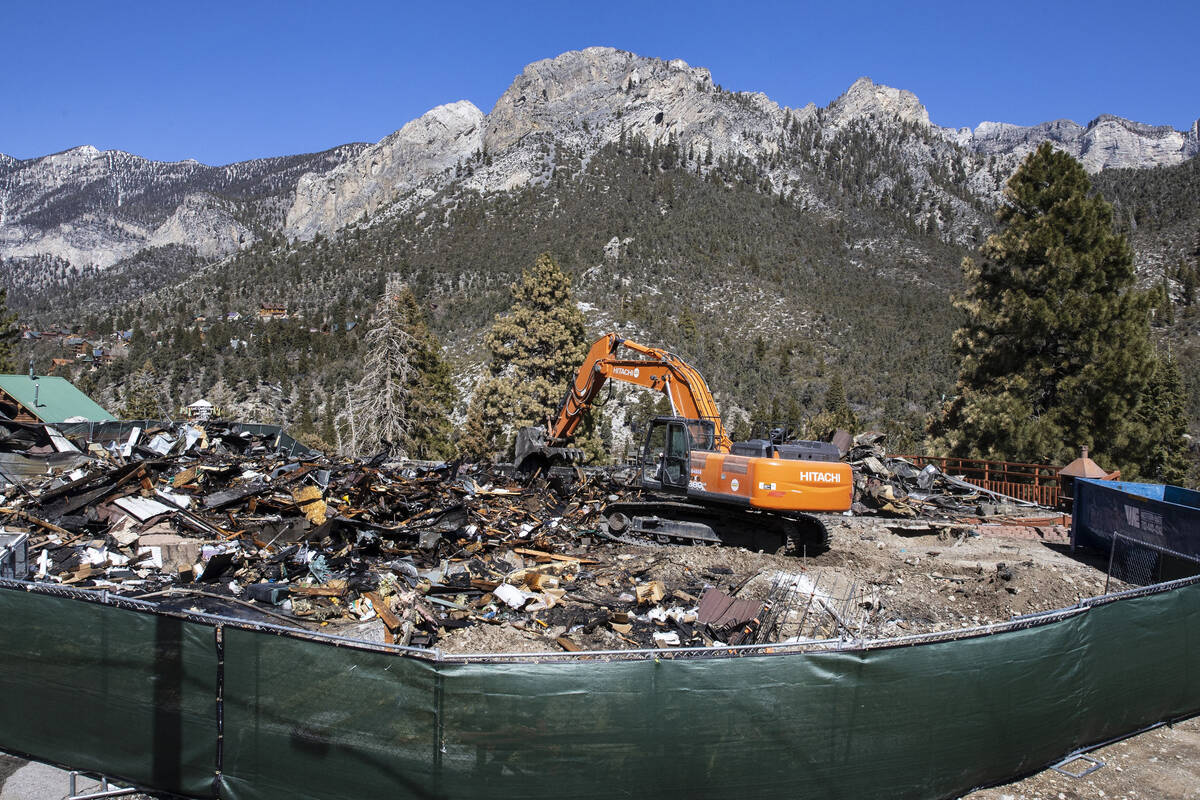 Crews started the final demolition of the Mt. Charleston Lodge on Tuesday, March 15, 2022, in M ...