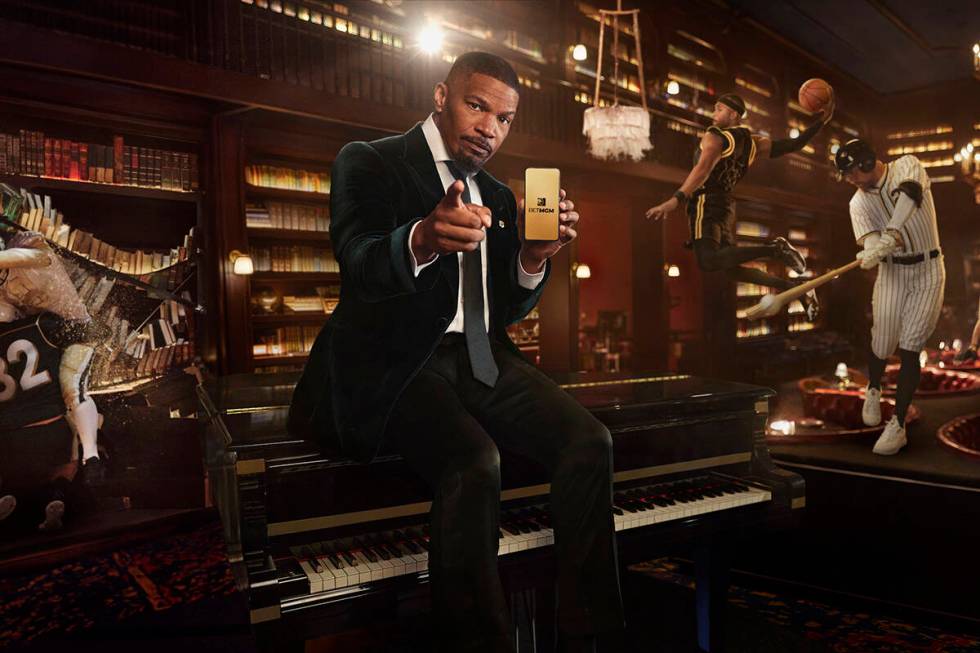 A-list actor Jaime Foxx is shown at NoMad Library at NoMad Hotel in the Bet MGM betting app's " ...