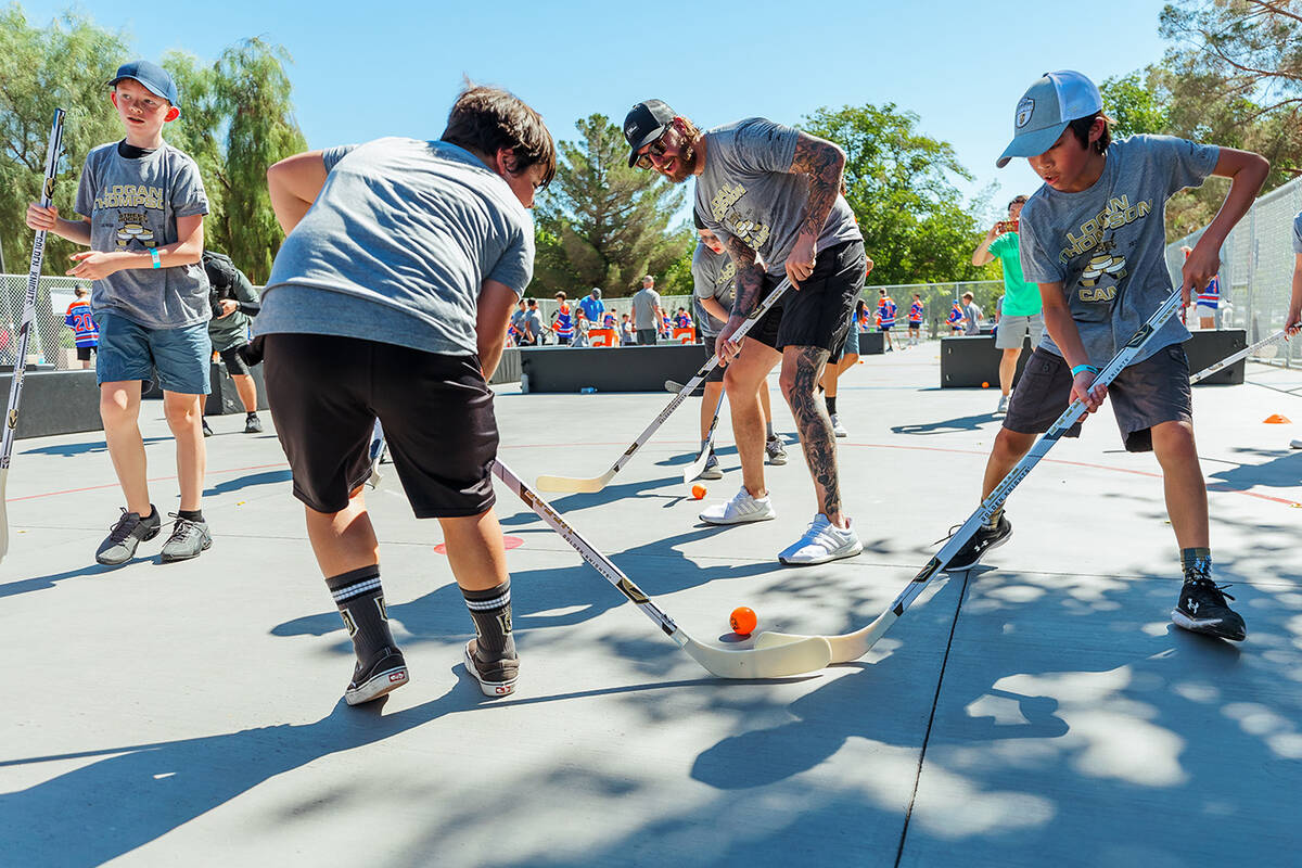 The camp was held at the VGK Ball Hockey Rink at Lorenzi Park that was funded by a donation to ...