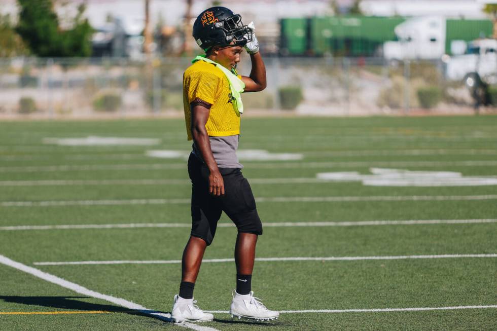 Somerset-Losee running back Malachi Johnson watches his teammates during practice at Somerset A ...