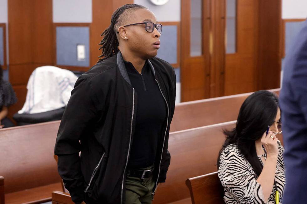 Las Vegas Aces WNBA basketball player Riquna Williams appears in court at the Regional Justice ...