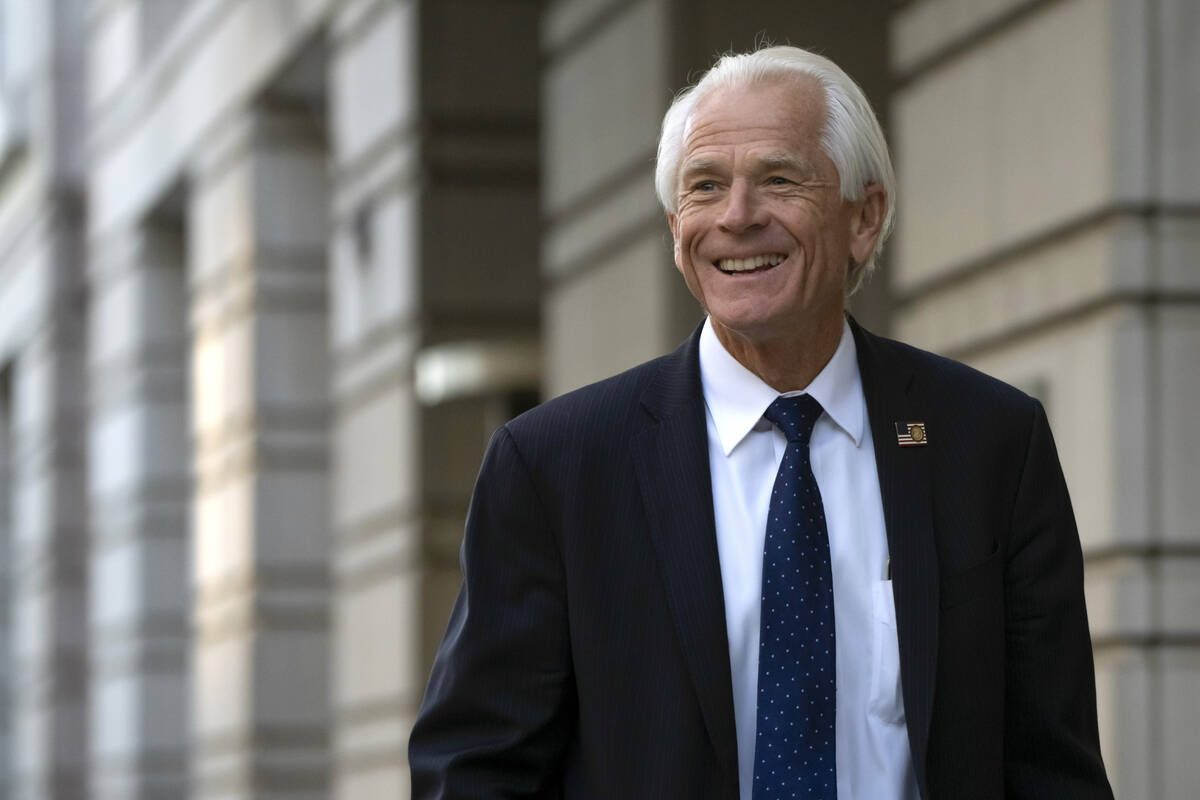 Former White House trade adviser Peter Navarro departs federal court, Tuesday, Sept. 5, 2023, i ...