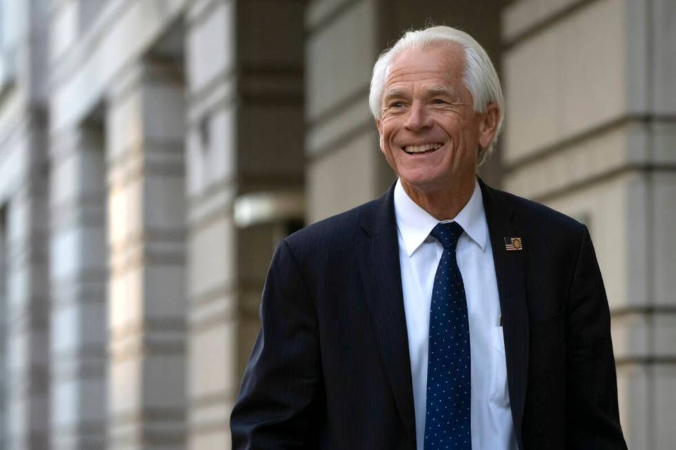 Former White House trade adviser Peter Navarro departs federal court, Tuesday, Sept. 5, 2023, i ...