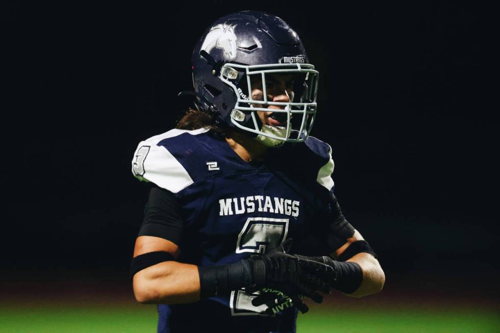 Shadow Ridge free safety Ula Cox (3) readies himself on the field during a game against Arbor V ...