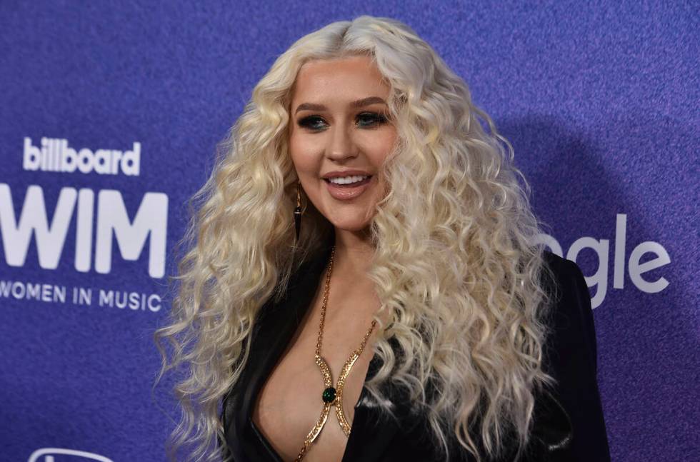 Christina Aguilera arrives at the Billboard Women in Music Awards on Wednesday, March 2, 2022, ...