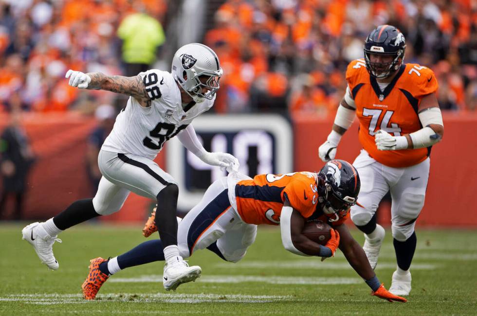 before the start of an NFL game on Sunday, Sept. 10, 2023, at the Empower Field at Mile High st ...