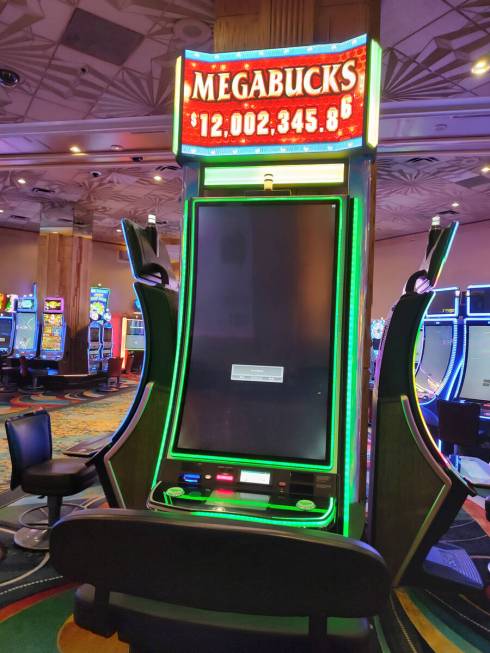 Gaming machines are out of service Monday, Sept. 11, 2023, after a computer outage at MGM Grand ...