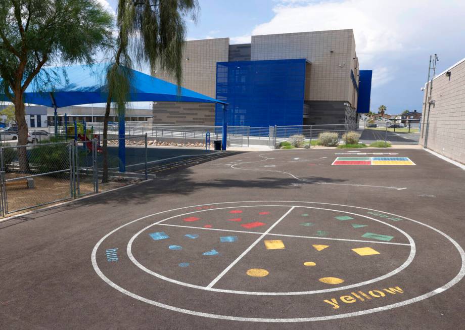 An empty playground at Gwendolyn Woolley Elementary School is seen, on Tuesday, Sept. 12, 2023, ...