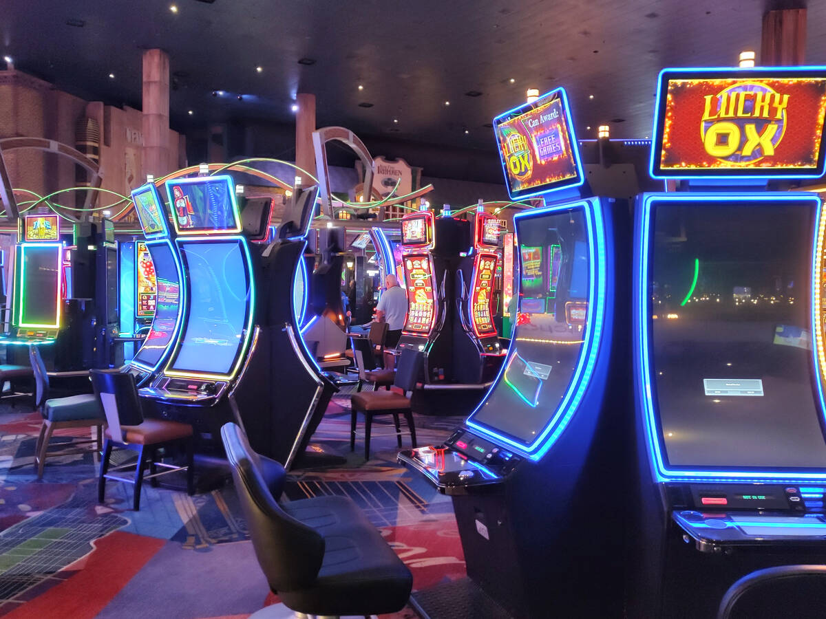 Some gaming machines at Aria in Las Vegas remain inoperable Tuesday, Sept. 12, 2023, a day afte ...