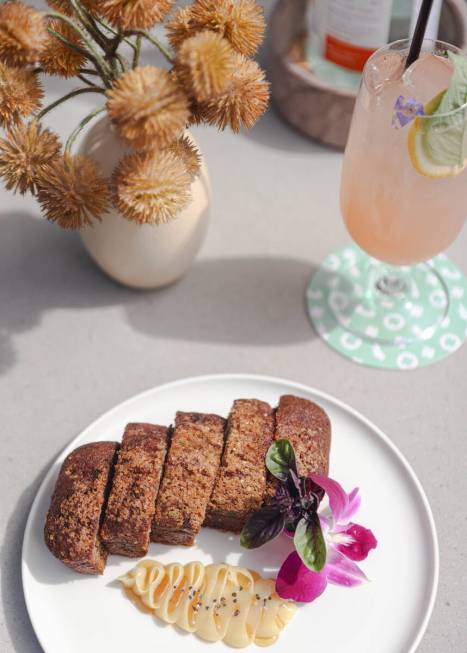 Mom’s Banana Bread, with local wildflower honey, butter and sea salt at Fine Company by Chef ...