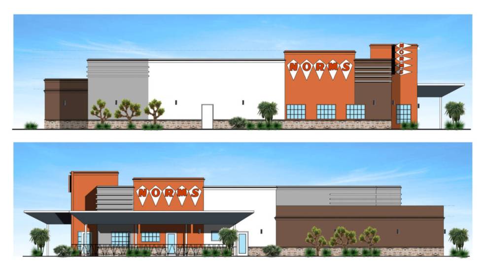 Renderings of exterior elevations of the Norms restaurant planned to open before early summer 2 ...