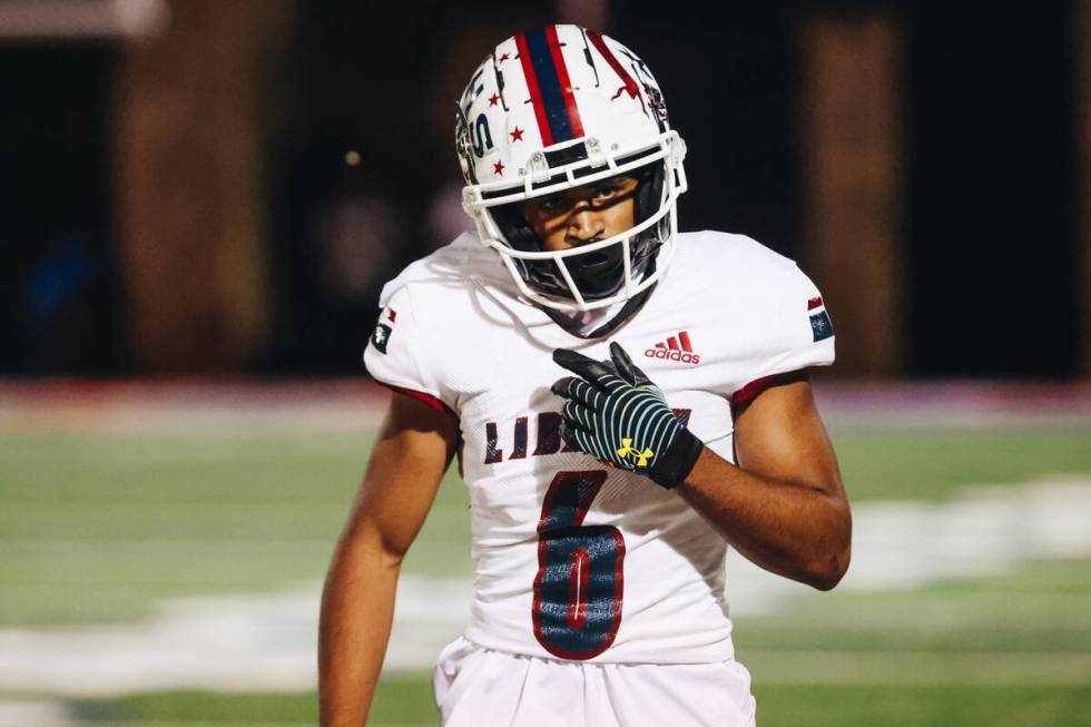 Bishop Gorman wide receiver Brody Armani (6) walks off the field following an interception by B ...