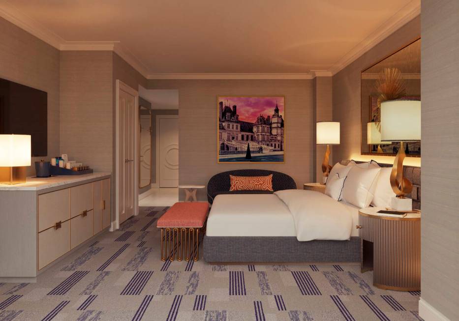 A rendering of a king suite in the Fontainebleau Las Vegas. (Fontainebleau Development)