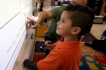 A student works in kindergarten class at Mater Academy Mountain Vista charter school in Las Veg ...