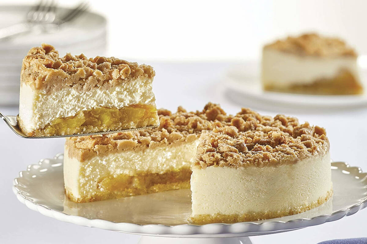Apple crumble cheesecake from Junior's, the New York City restaurant and baker famed for its ch ...