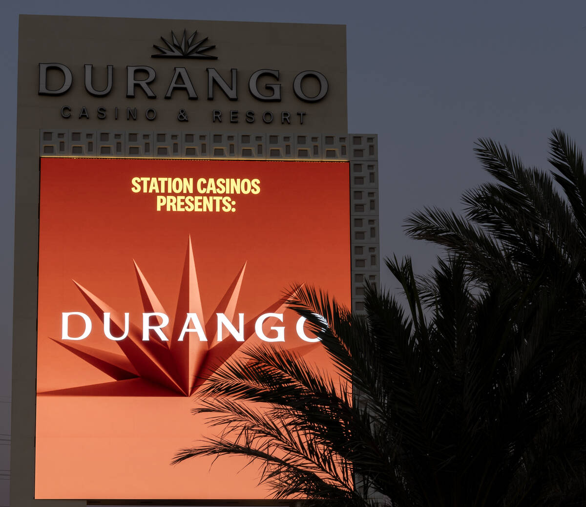 FILE - A new marquee is revealed at Durango Casino & Resort on Thursday, Aug. 3, 2023, in Las V ...