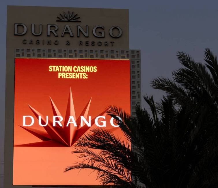 FILE - A new marquee is revealed at Durango Casino & Resort on Thursday, Aug. 3, 2023, in Las V ...