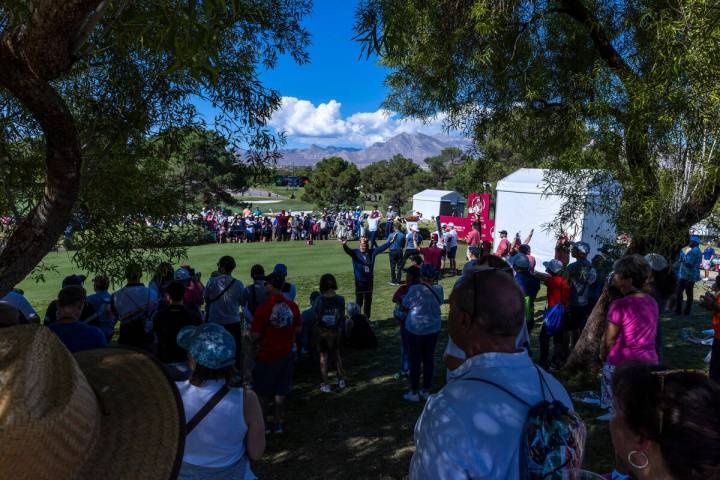 All is quiet as a player tees off during the final day of play in the Shriners Children's Open ...