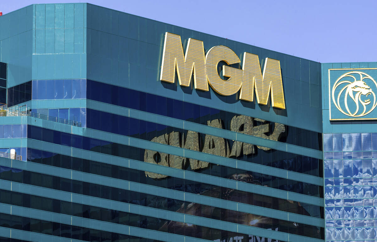 The MGM Grand stands Tuesday, Sept. 12, 2023, in Las Vegas. A cybersecurity attack is still dis ...