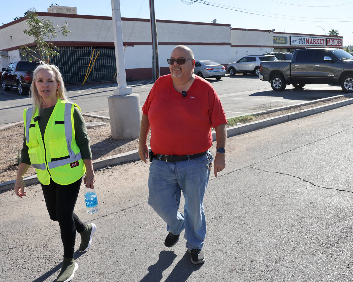 Owner and namesake Mario Berlanga and Construction Project Manager Jennifer Hawkes check on pro ...