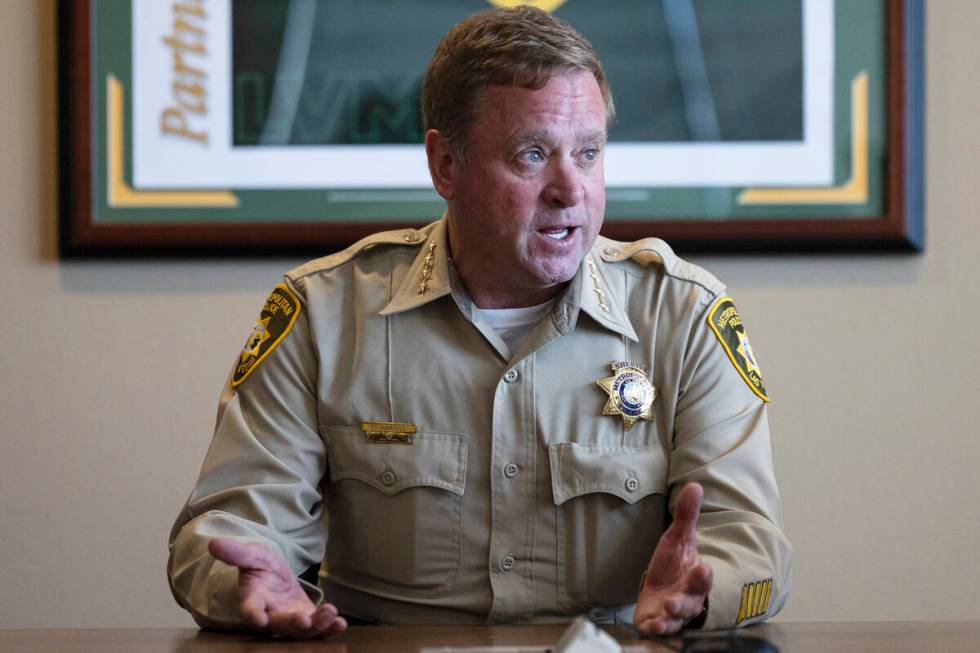 Clark County Sheriff Kevin McMahill speaks during an interview with the Review-Journal at Metro ...