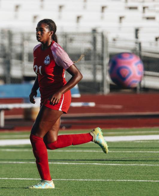 Coronado midfielder Jazmine McCallum runs past the ball during a game against Palo Verde at Cor ...