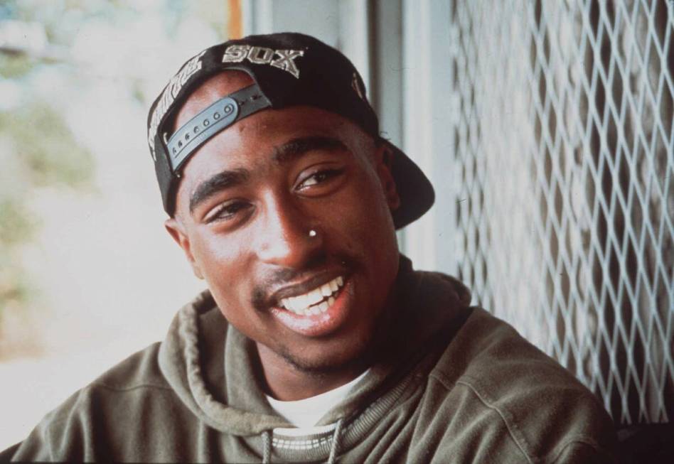 Rap musician Tupac Shakur is shown in this 1993 handout photo. Las Vegas police have arrested a ...