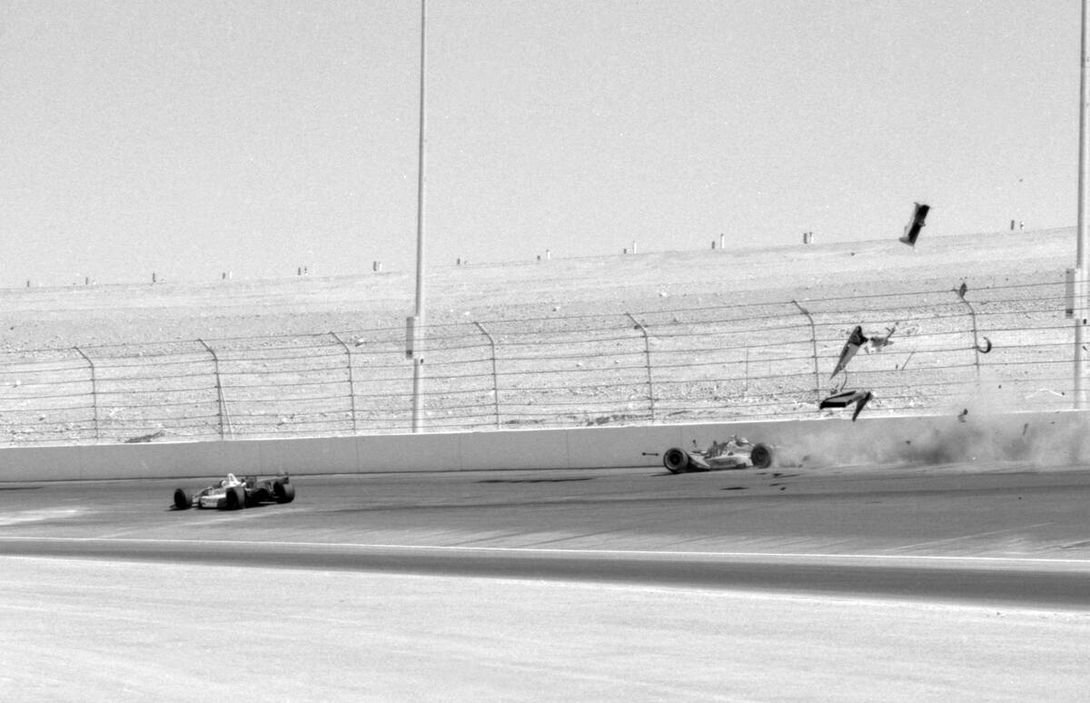 A look at the Las Vegas 500K IndyCar race at Las Vegas Motor Speedway on Sept. 15, 1996. (Photo ...