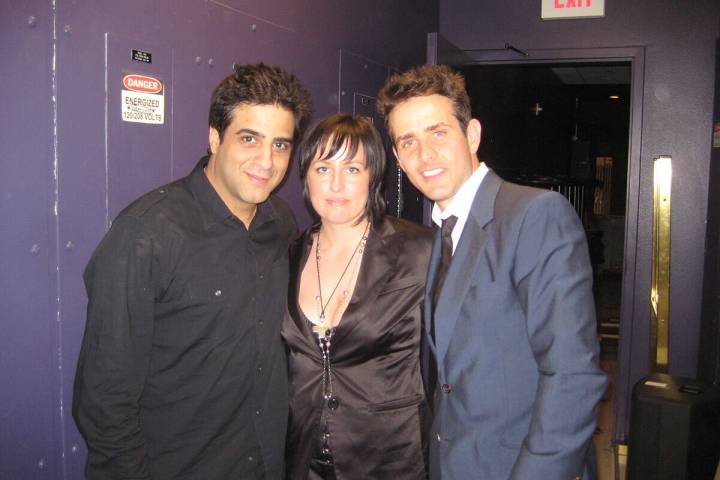 Veteran Vegas PR rep Alissa Kelly is shown with Eman Kiriakou and Joey McIntyre at "One Too Man ...