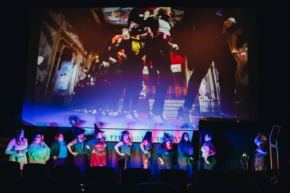 Actors rehearse the Time Warp dance from “Rocky Horror Picture Show” as it plays ...