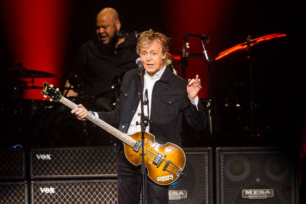 Paul McCartney performs at T-Mobile Arena in Las Vegas on Friday, June 28, 2019. (Chase Stevens ...