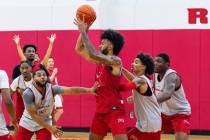 UNLV Rebels forward Isaiah Cottrell (0) protects the ball during team practice, on Wednesday, S ...