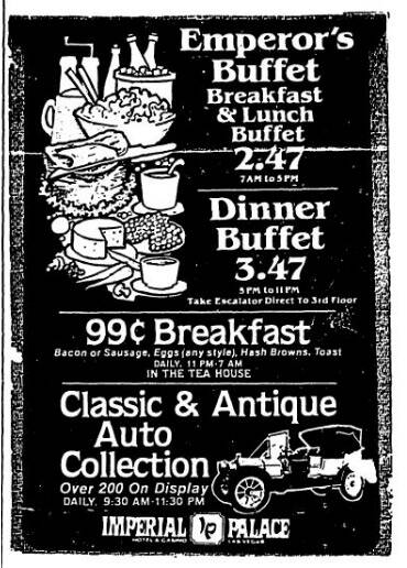 An ad for the Emperor's Buffet at Imperial Palace from Dec. 4, 1983. (Las Vegas Review-Journal)