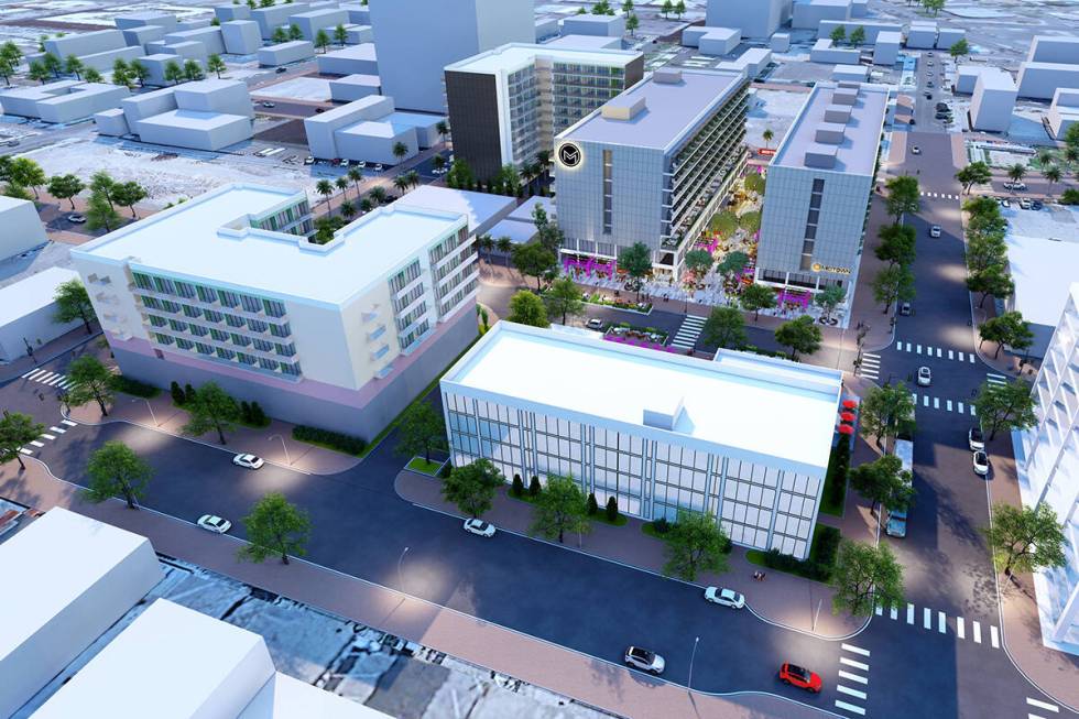 A rendering of the Midtown mixed-use development that is set to be built around the English Hot ...