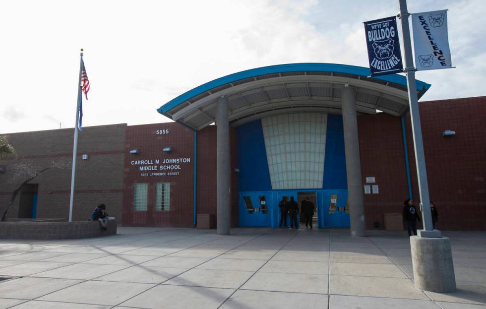 Johnston Middle School in North Las Vegas on Wednesday, Jan. 30, 2019. (Chase Stevens/Las Vegas ...