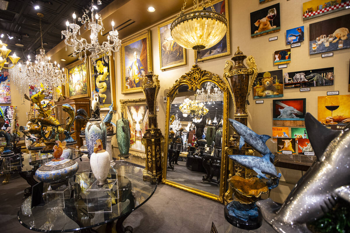 Items on display are seen during a tour of Regis Galerie in the Grand Canal Shoppes at The Vene ...