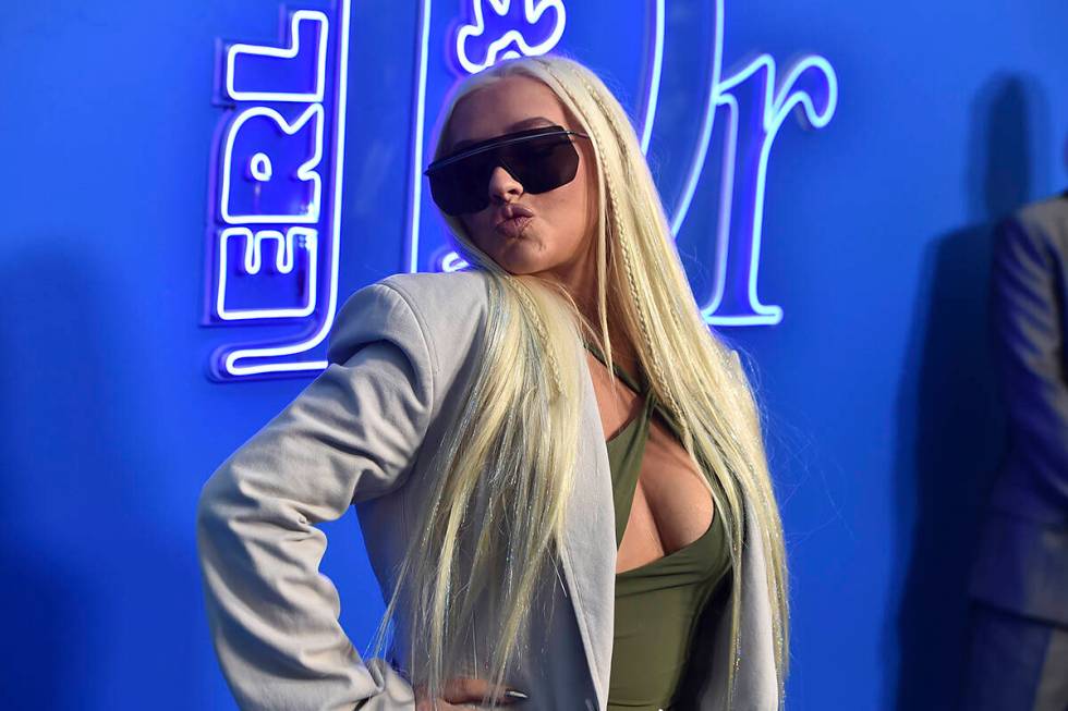 Christina Aguilera attends Dior Men's Spring 2023 collection show, Thursday, May 19, 2022, in V ...