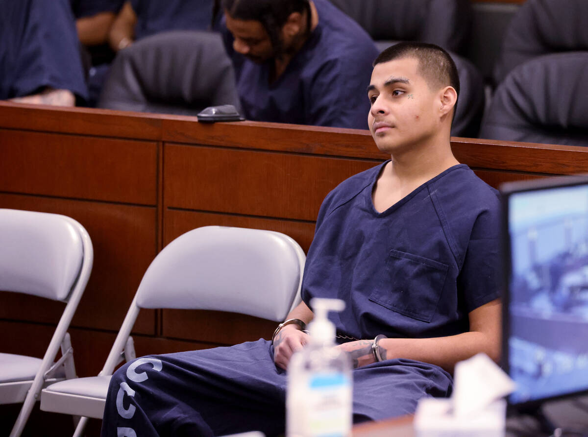 Jesus Ayala, 18, waits to appear in court at the Regional Justice Center in Las Vegas, Wednesda ...