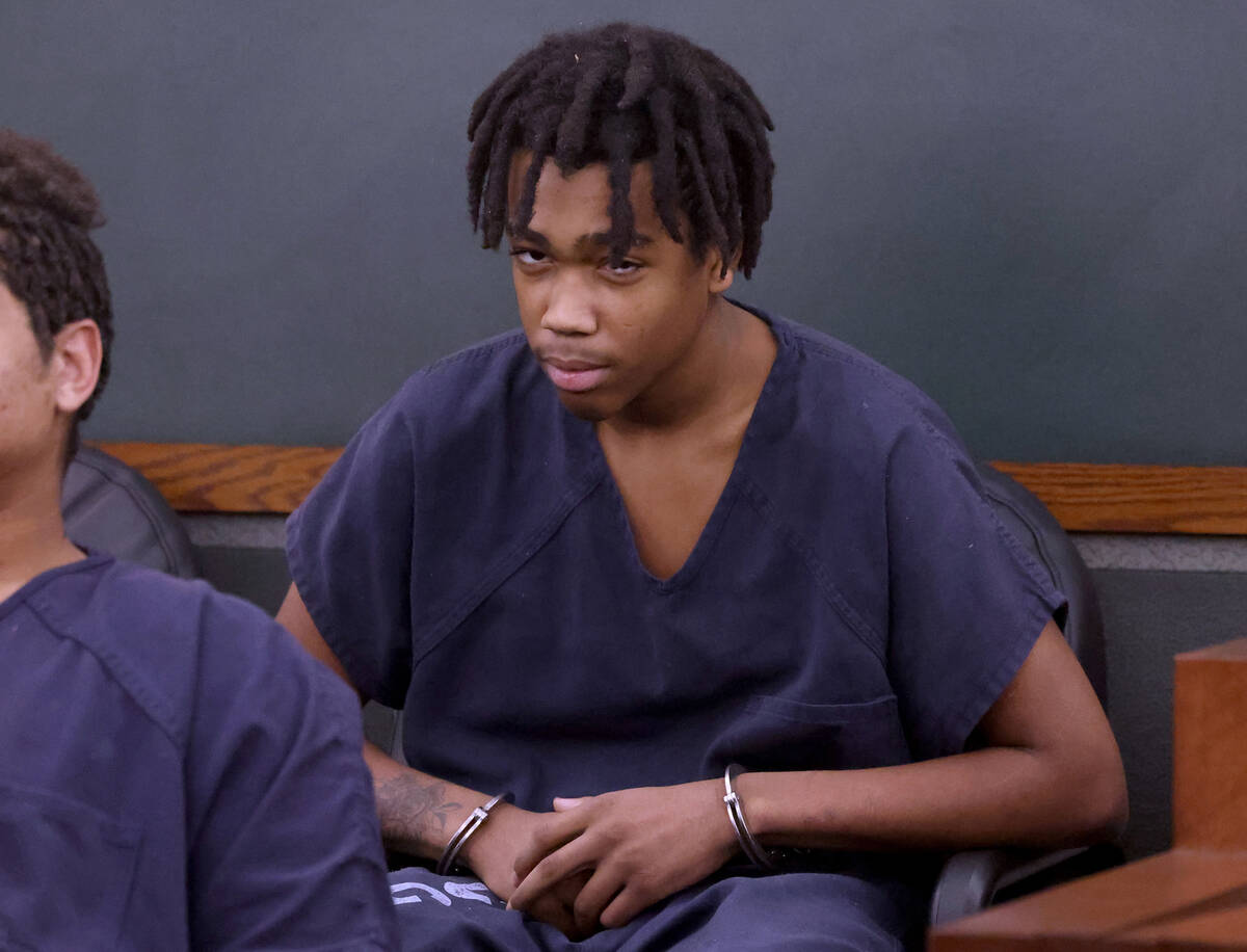 Jzamir Keys, 16, waits to appear in court at the Regional Justice Center in Las Vegas, Wednesda ...