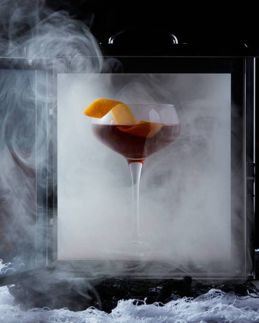 A Paris Noir cocktail is being served Oct. 26-28, 2023, for Halloween at Rouge Room in Red Rock ...